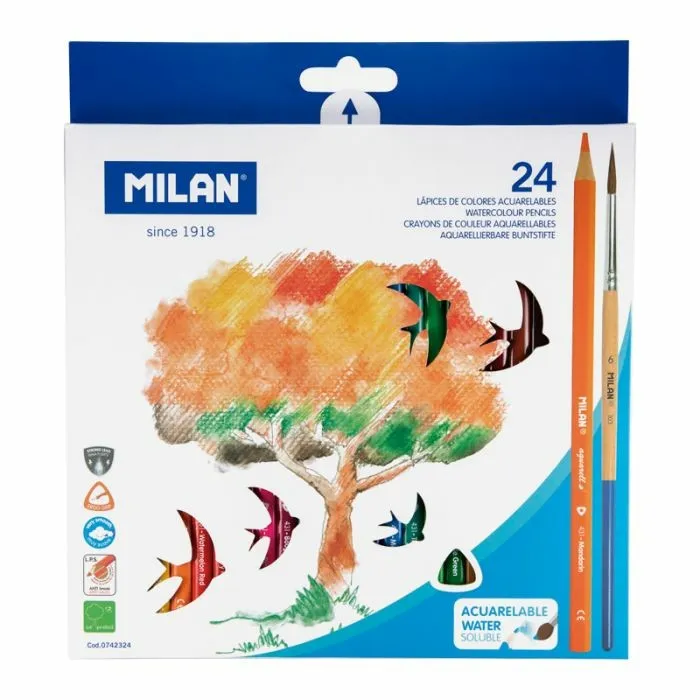 Milan 0742324 pastello colorato Multicolore 24 pz - immagine 1