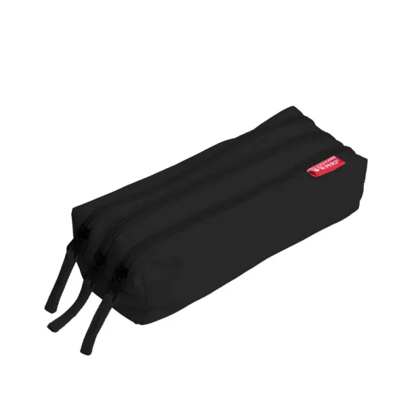 Astuccio Enri con 3 scomparti - Chiusura con cerniera - Realizzato in poliestere - Nero - immagine 1