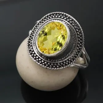 Zaffiro giallo donna Anello placcato argento gioiello T1085AP16_62 (19.7) - immagine 2