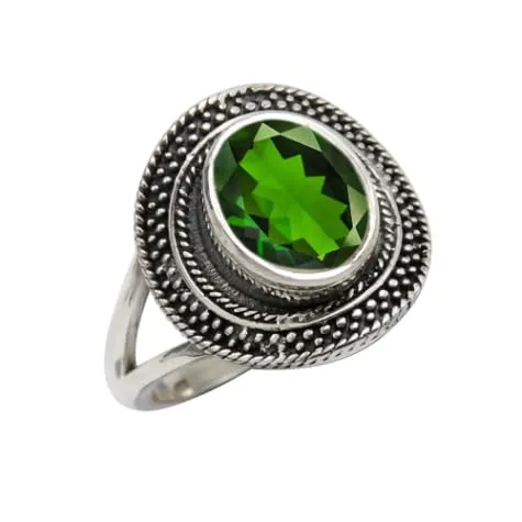 Cromo diopside Anello placcato argento donna gioiello T1085BB6_52 (16.6) - immagine 1