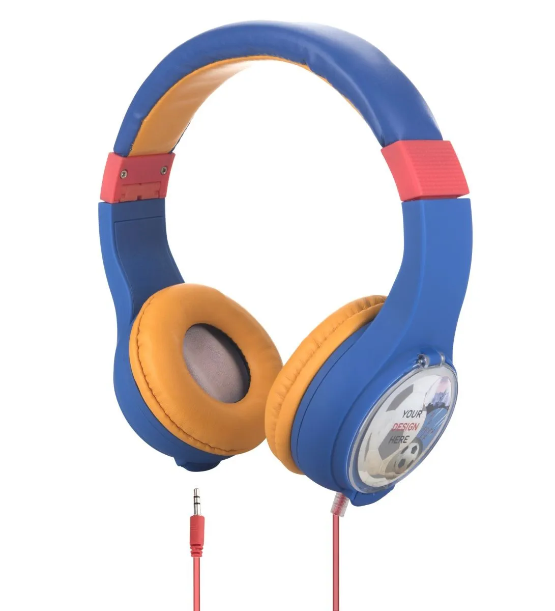 Cuffia Per Bambini Colore Blu Con Matite Personalizzabile - Connettore 35Mm Volume Ridotto Ipoallergenica - immagine 1