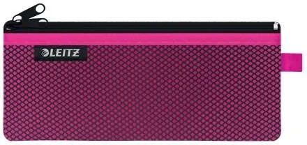 Astuccio Leitz WOW media 2 scomparti - Dimensioni 85x6x210 mm - Lavabile e resistente - Chiusura con cerniera - Colore fucsia - immagine 1