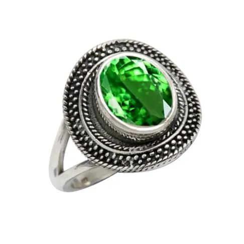 Anello placcato argento gemma Tsavorite donna gioiello T1085AU2_48 (15.3) - immagine 1