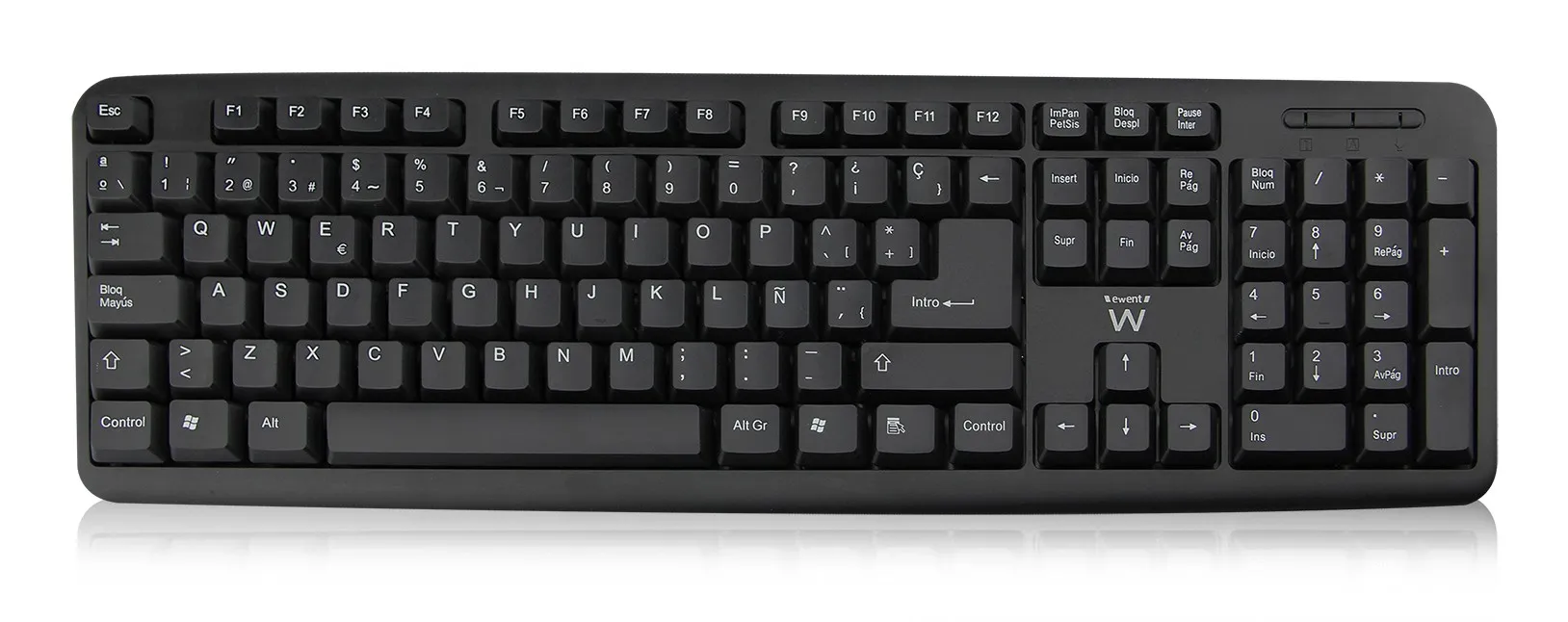 Ewent EW3109 tastiera Universale USB QWERTY Spagnolo Nero - immagine 1
