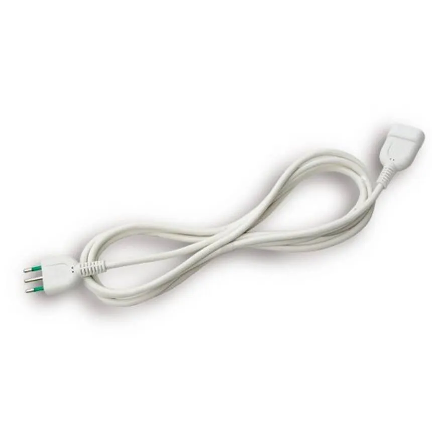 Cavo Prolunga Alimentazione Presa/Spina Italiana Tripolare 10 A. Mt. 3 - Colore Bianco - immagine 1