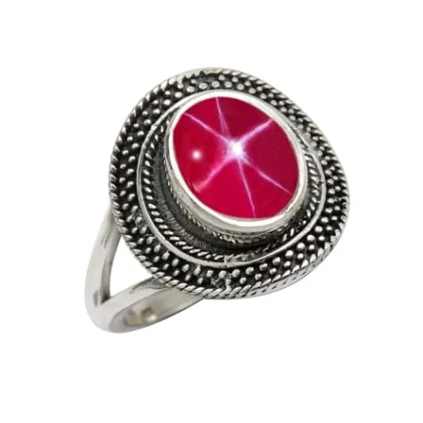 Anello placcato argento gemma rosa Linde Star gioiello T1085BH16_62 (19.7) - immagine 1