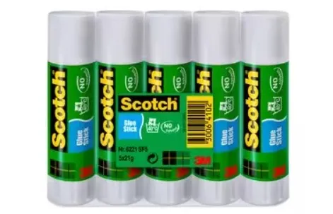Scotch Confezione da 5 stick di colla adesivo solido - 21 g per unità - Trasparente - immagine 1