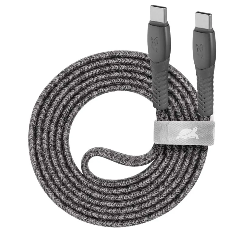 Cavo Ricarica Piatto In Nylon Resistente Type-C / Type-C 12M Grigio - immagine 1