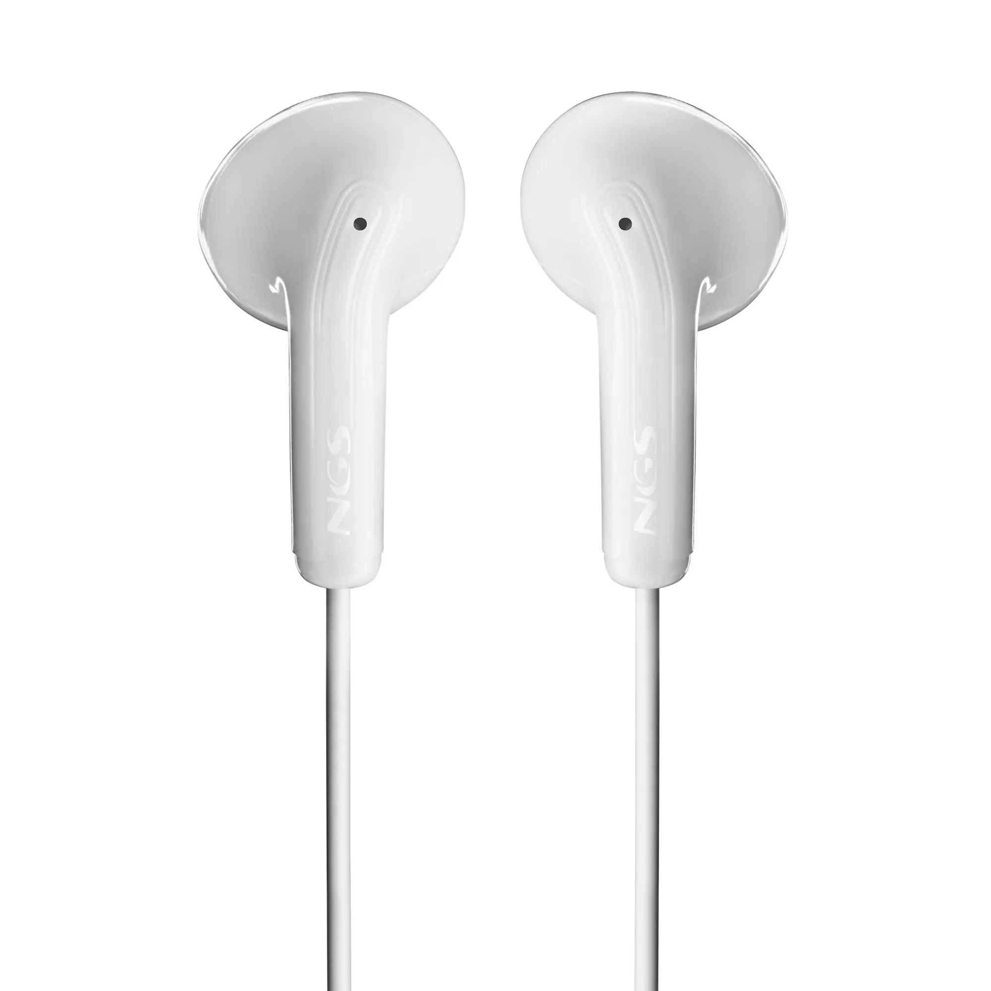 Ngs Cross Glide White: Auricolari A Bottone Con Microfono E Controllo Del Volume. Pulsante Multifunz - immagine 1