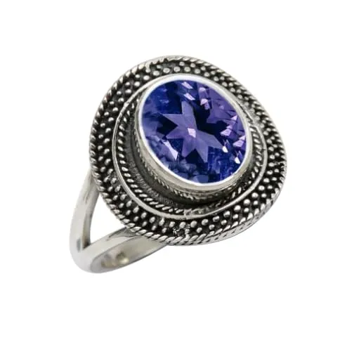 Tanzanite Anello placcato argento donna gioiello T1085AV22_68 (21.6) - immagine 1
