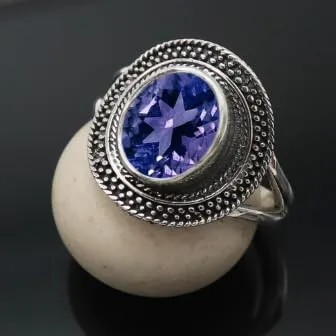 Tanzanite Anello placcato argento donna gioiello T1085AV22_68 (21.6) - immagine 2
