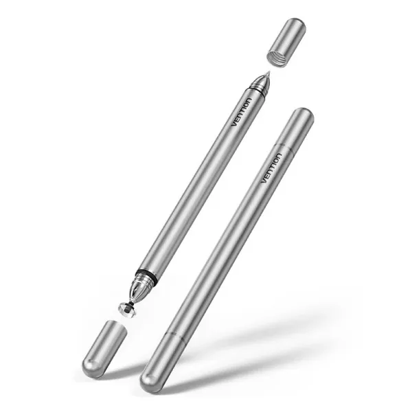 Penna digitale Vention 2 in 1 per tablet e smartphone - Magnetica - Alluminio - Doppia punta sostituibile - 89x1465 mm - Grigio - immagine 1