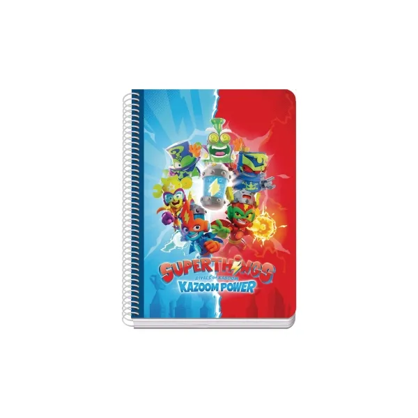 Quaderno a spirale in metallo Dohe Superthings - Formato A5 - 100 fogli di carta offset da 90 g/m² - 5x5 mm - Microperforato - Fascia colorata - Copertina rigida in plastica - 15x21x2 cm - Multicolore - immagine 1