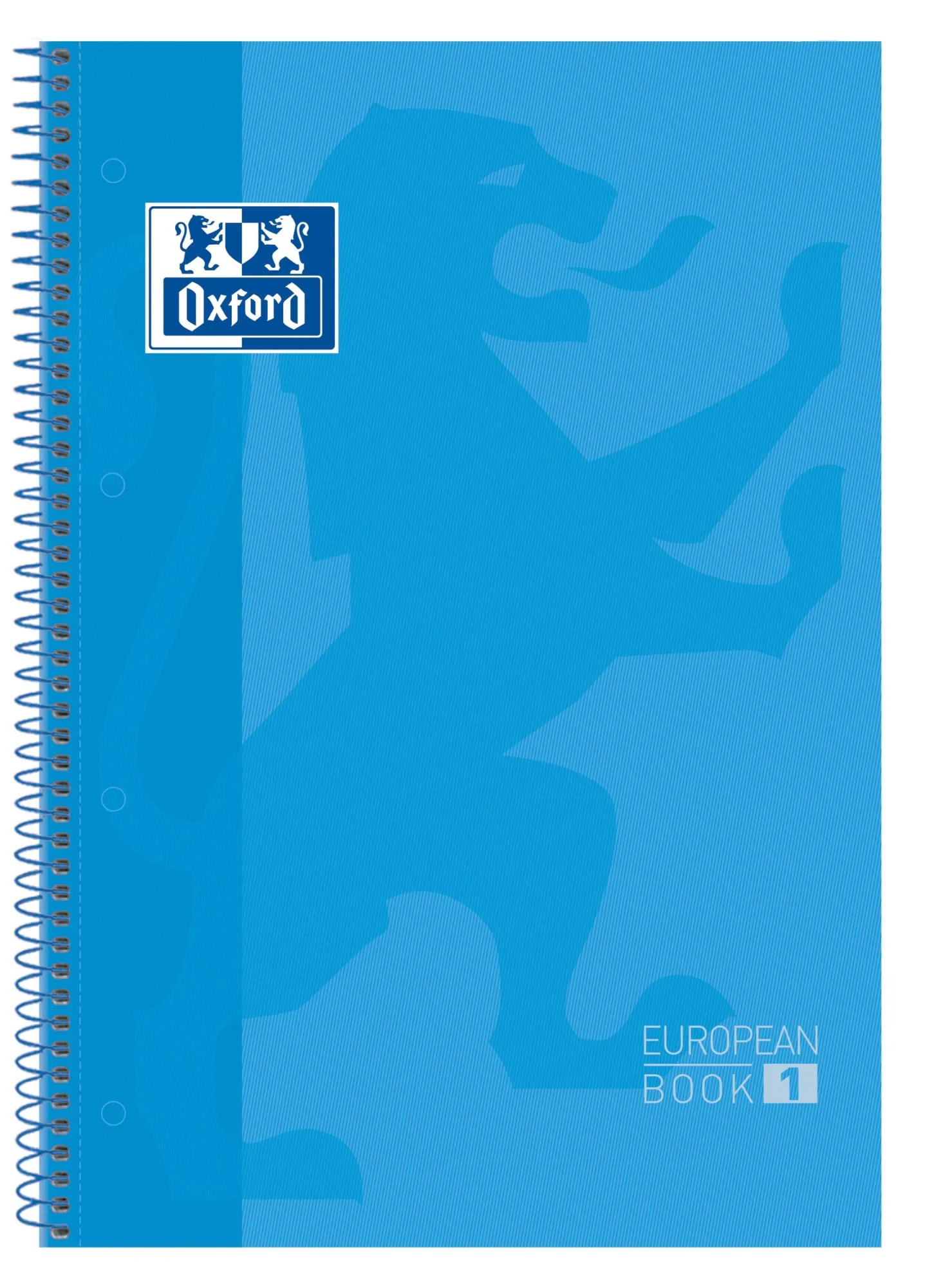 Oxford Europeanbook 1 Quaderno a Spirale Formato A4+ Griglia 5x5mm - 80 Fogli - Banda Colorata - Copertina Extra Rigida Lucida - Colore Turchese - immagine 1