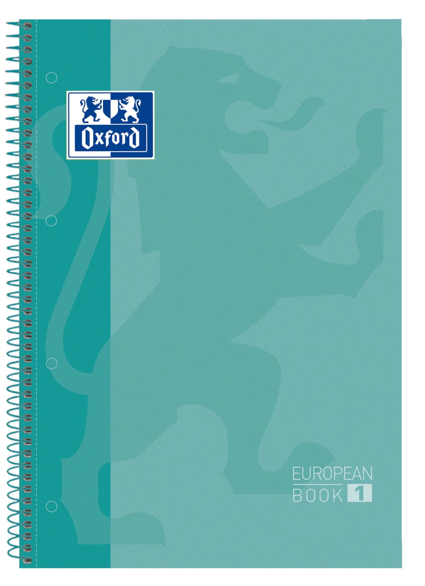 Oxford Europeanbook 1 Quaderno a Spirale Formato A4+ Griglia 5x5mm - 80 Fogli - Banda Colorata - Copertina Extra Rigida Lucida - Colore Ice Mint - immagine 1