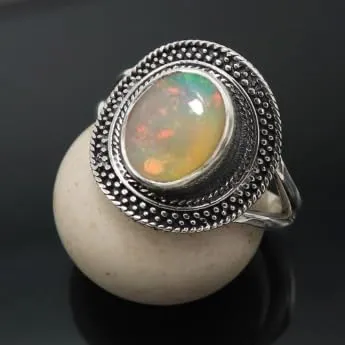 gemma di Opale donna Anello placcato argento gioiello T1085BE17_63 (20.1) - immagine 2