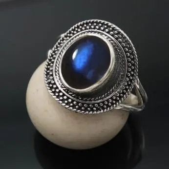 Labradorite Anello placcato argento gioiello ideale T1085BN15_61 (19.4) - immagine 2