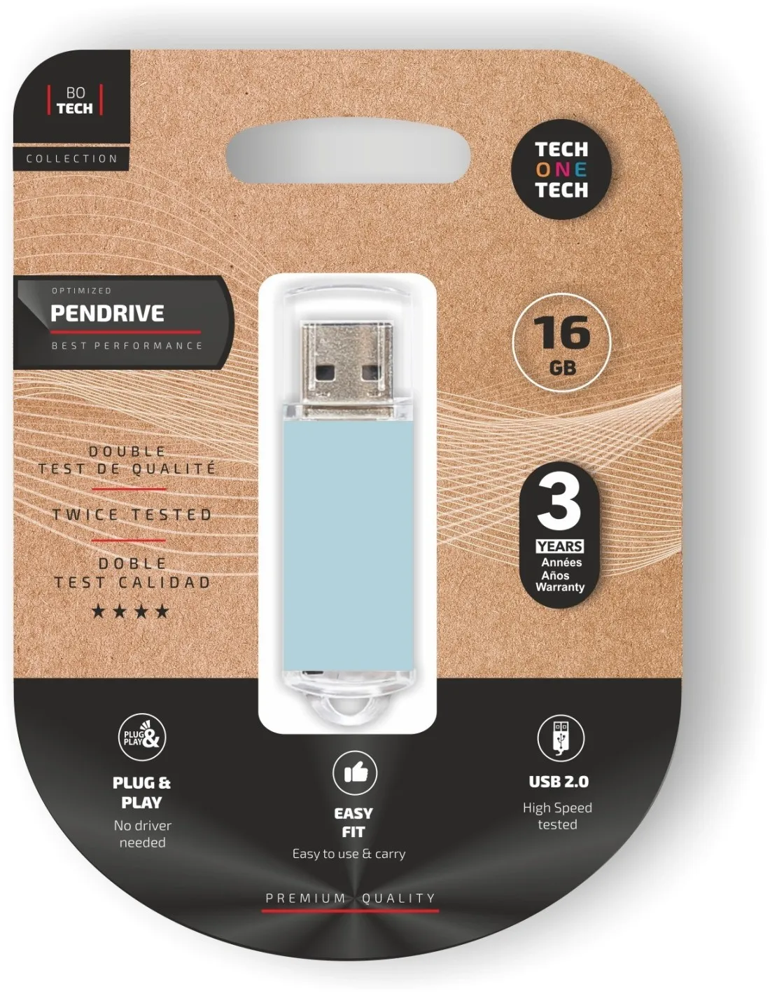 TECH ONE TECH TEC3010-16 unità flash USB 16 GB USB tipo A 2.0 Blu - immagine 1