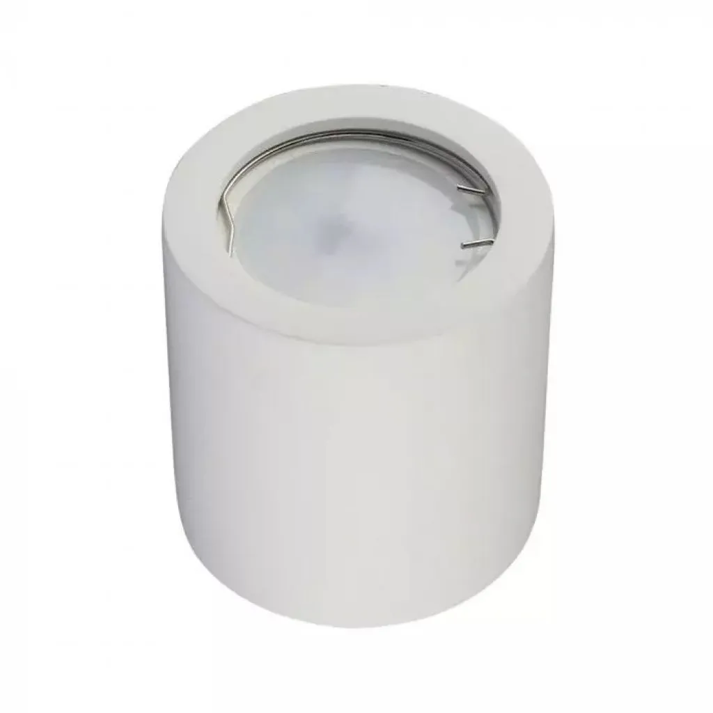 V-TAC Portafaretto LED Montaggio a Plafone Rotondo GU10 e GU5.3 (MR16) Corpo in Gesso Bianco - immagine 1
