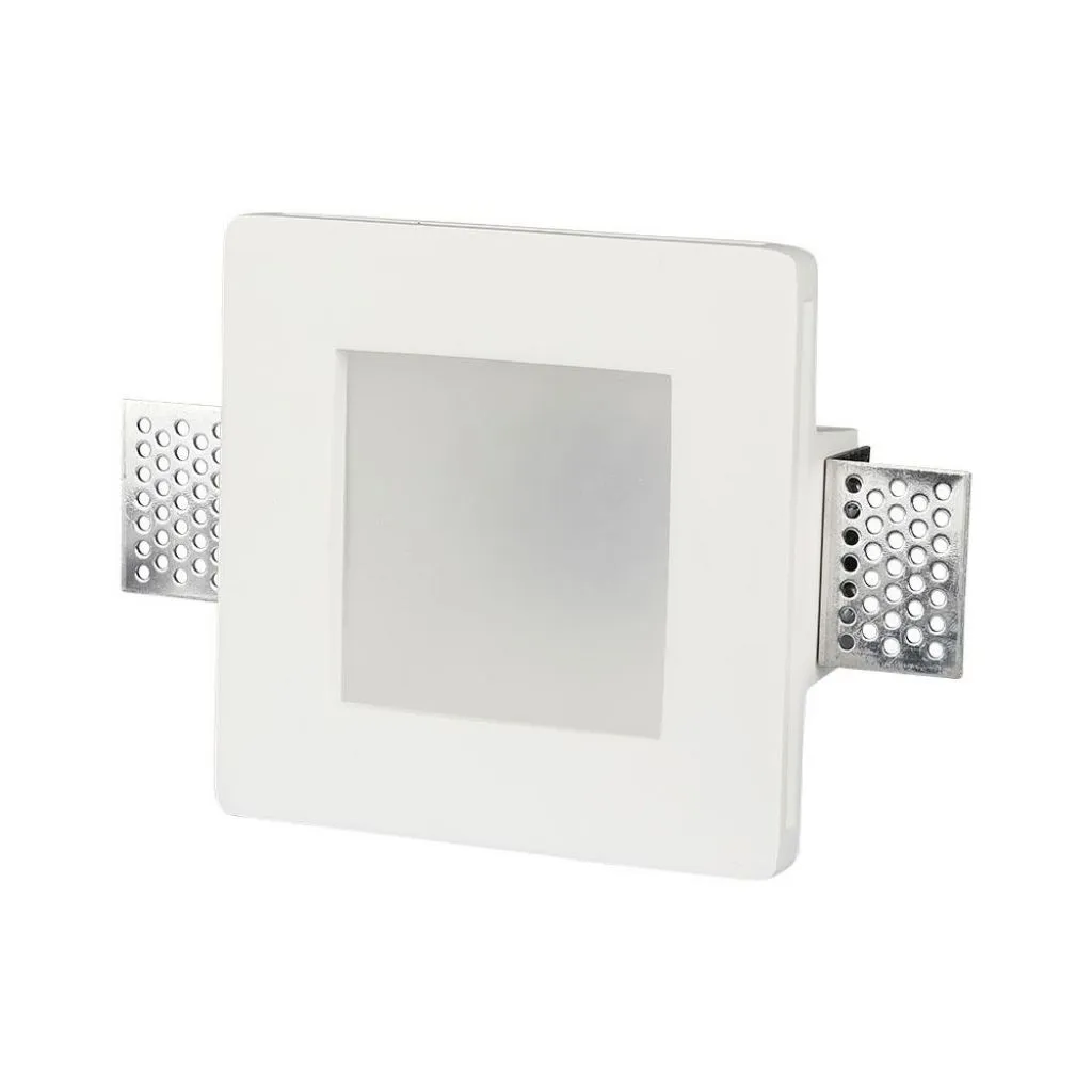 V-TAC Portafaretto LED Montaggio a Incasso Quadrato GU10 e GU5.3 (MR16) Corpo in Gesso Copertura Satinata - immagine 1