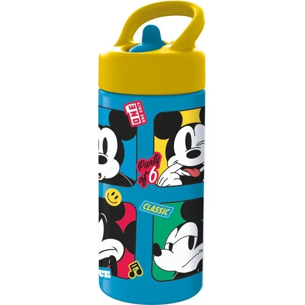 Borraccia Safta Mickey Mouse Good Day da 410 ml - PVC senza BPA - Tappo a tenuta stagna con cannuccia - Blu - immagine 1