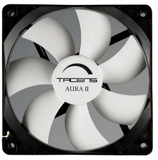 Tacens Aura II 12cm Case per computer Ventilatore Nero Bianco - immagine 1