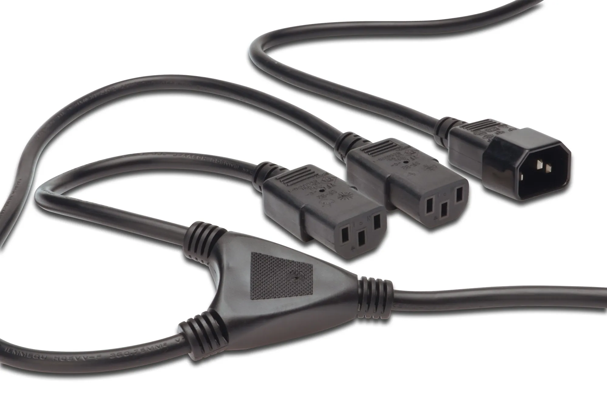 Cavo Sdoppiatore Per Alimentazione Con 1 Connettore Maschiio C14 E 3 Connettori Femmina C13 Mt 17 Digitus - immagine 1
