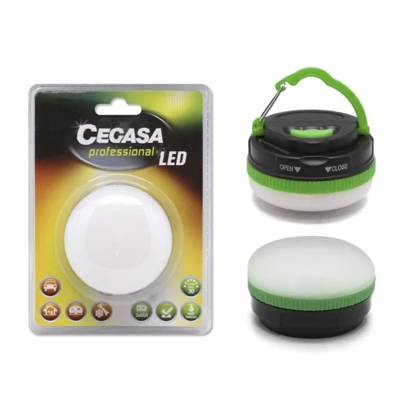 Torcia professionale Cegasa a 5 LED e 30 lm - Gancio per appendere - 5 modalità di illuminazione - Resistente agli urti e all'acqua IP44 - Funziona con 3 batterie AAA (non incluse) - immagine 1