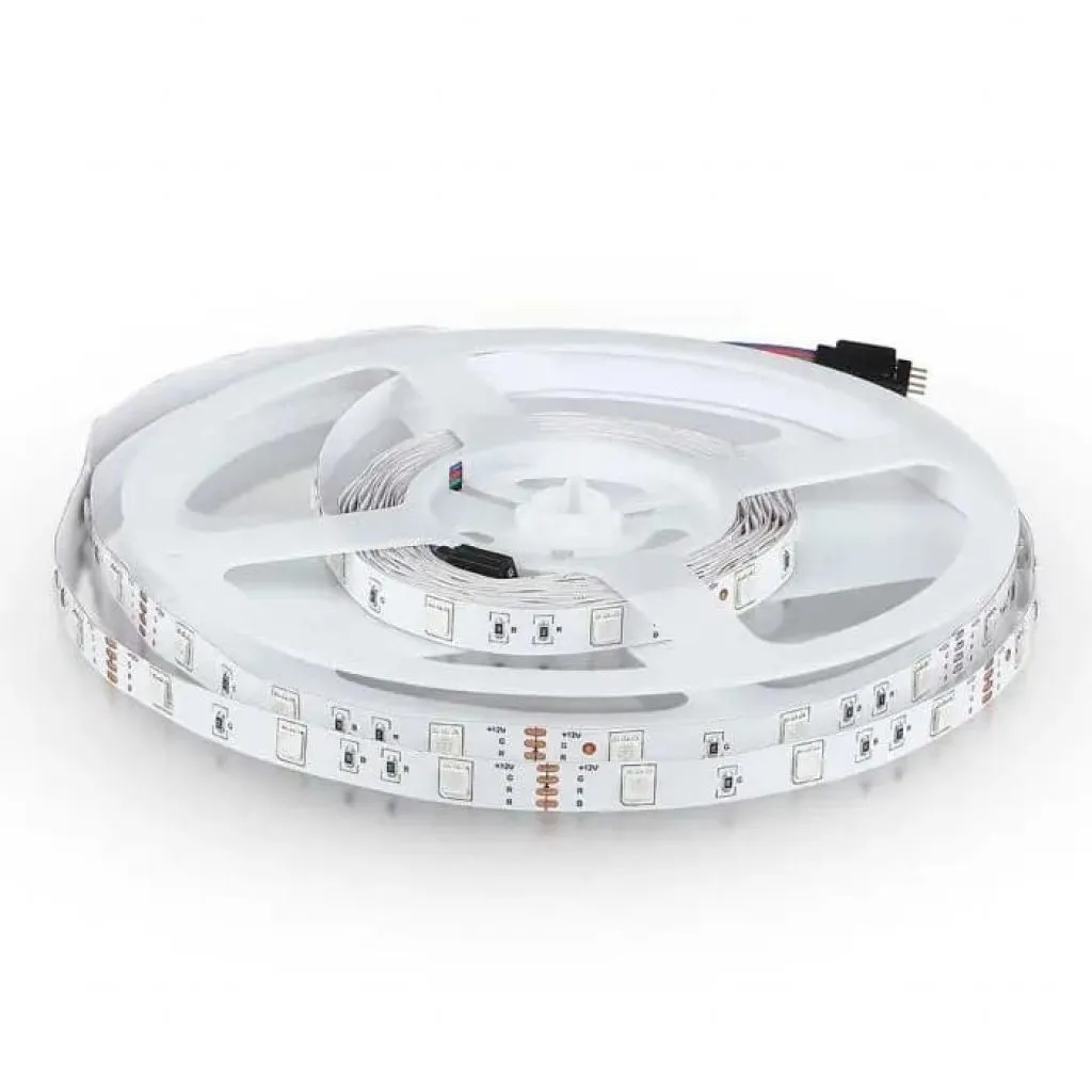V-TAC Strip LED SMD5050 6W/m 5m 30 LED/m RGB 12V IP20 10mm - immagine 1