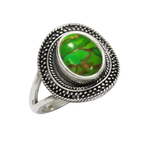 Turchese rame Anello placcato argento donna gioiello T1085BJ8_54 (17.2) - immagine 1