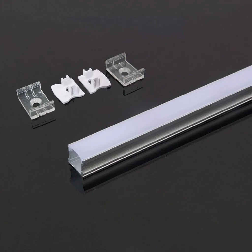 V-TAC Profilo in Alluminio Colore Bianco per Strip LED (Max l: 125mm) 2000 x 172 x 144mm - immagine 1
