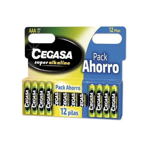 Cegasa Super Alkaline Confezione da 12 Batterie LR03 AAA - Alta Tecnologia - Affidabilità - Alte Prestazioni - Massime Prestazioni - immagine 1