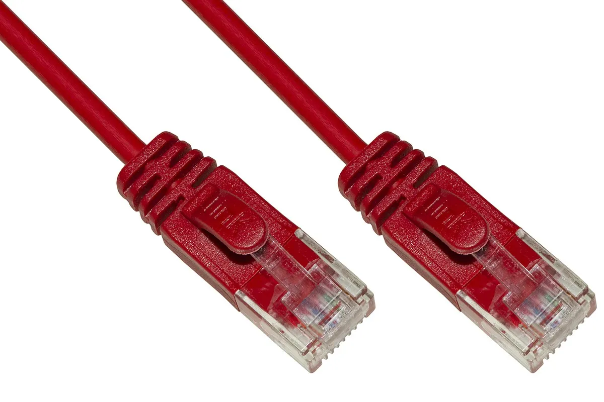 Cavo Rete Categoria 6 Non Schermato Utp Colore Rosso Halogenfree Mt 75 Slim - immagine 1
