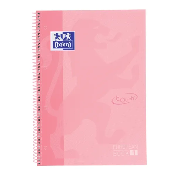 Quaderno Oxford School Touch Europeanbook 1 formato A4+ 80 fogli microforati griglia 5x5mm - Copertina rigida extra - Rosa - immagine 1