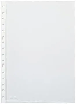 Pardo Confezione da 100 buste trasparenti multiforo Folio 60 micron - Rinforzo bianco - immagine 1