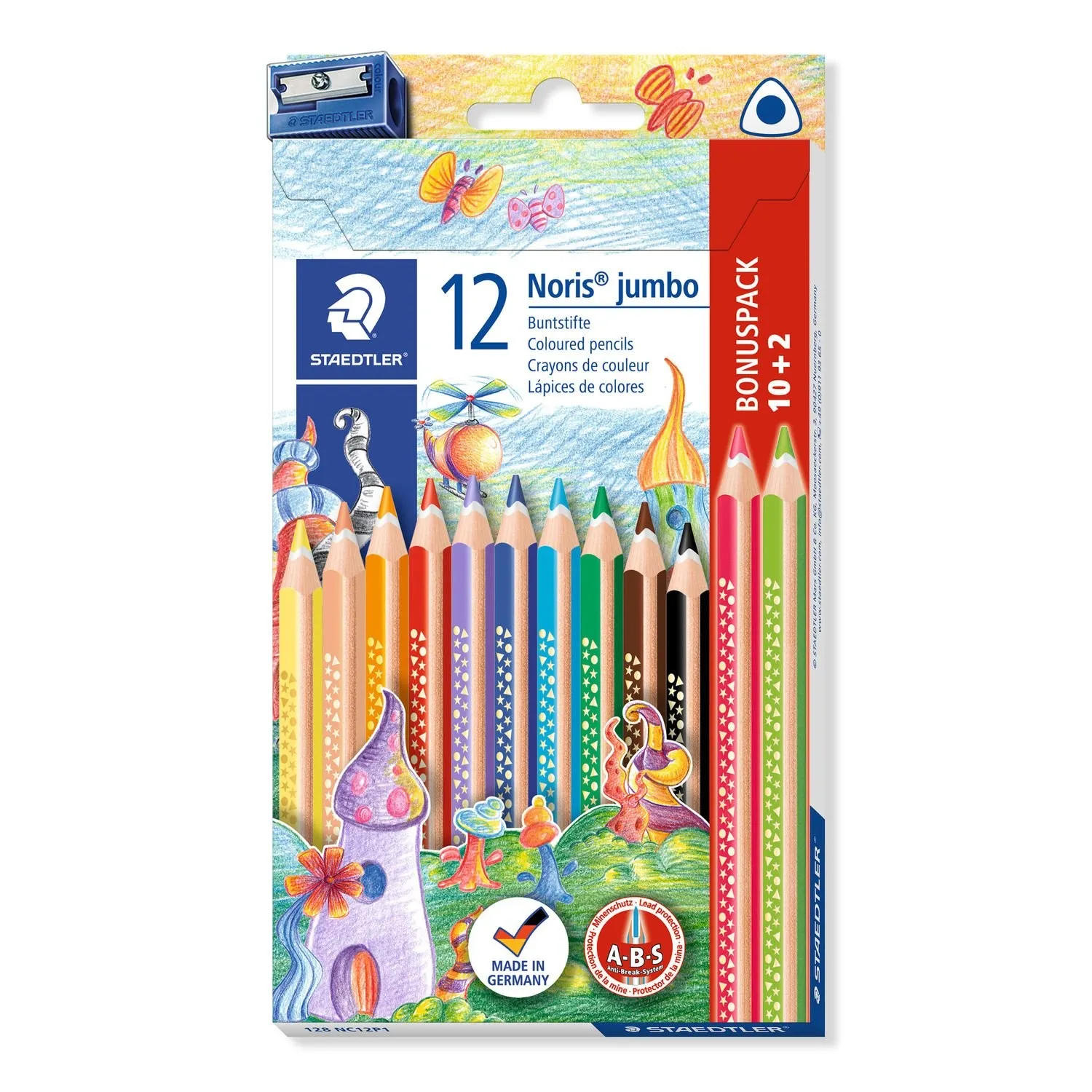 Staedtler 128 Nero Blu Bordeaux Marrone Verde Azzurro Verde chiaro Arancione Pesca Rosso Viola Giallo 12 pz - immagine 1