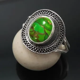 Turchese rame Anello placcato argento donna gioiello T1085BJ6_52 (16.6) - immagine 2