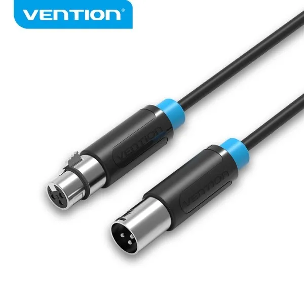 Cavo per microfono Vention XLR - Interfaccia placcata in oro - Conduttore in bronzo smaltato - Guscio in lega di alluminio - Colore nero - immagine 1