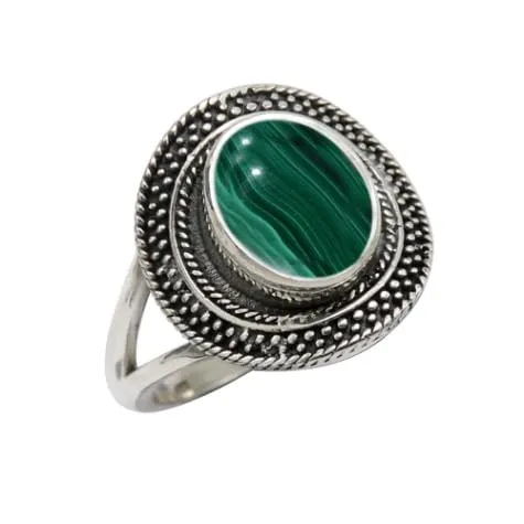 Malachite Anello placcato argento donna Idea gioiello T1085CB11_57 (18.1) - immagine 1