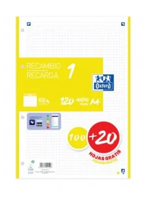 Oxford 400158160 ricambi per quaderni 210 x 297 mm (A4) 120 fogli - immagine 1