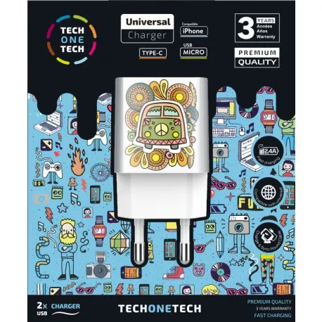 TECH1TECH TEC2503 Caricabatterie per dispositivi mobili Bianco Interno - immagine 1