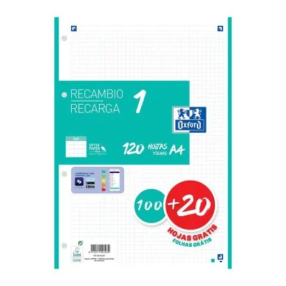 Oxford 400158057 ricambi per quaderni 210 x 297 mm (A4) 120 fogli - immagine 1