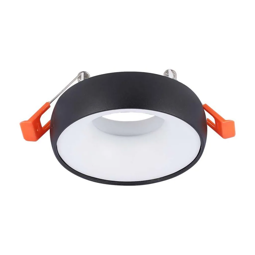 V-TAC Portafaretto LED da Incasso GU10 Rotondo Colore Nero Riflettore Bianco con Supporto Inclinato - immagine 1