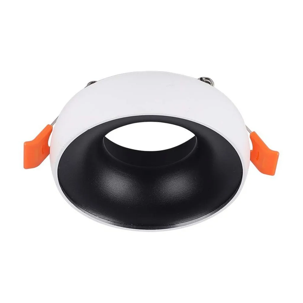 V-TAC Portafaretto LED da Incasso GU10 Rotondo Colore Bianco Riflettore Nero con Supporto Inclinato - immagine 1