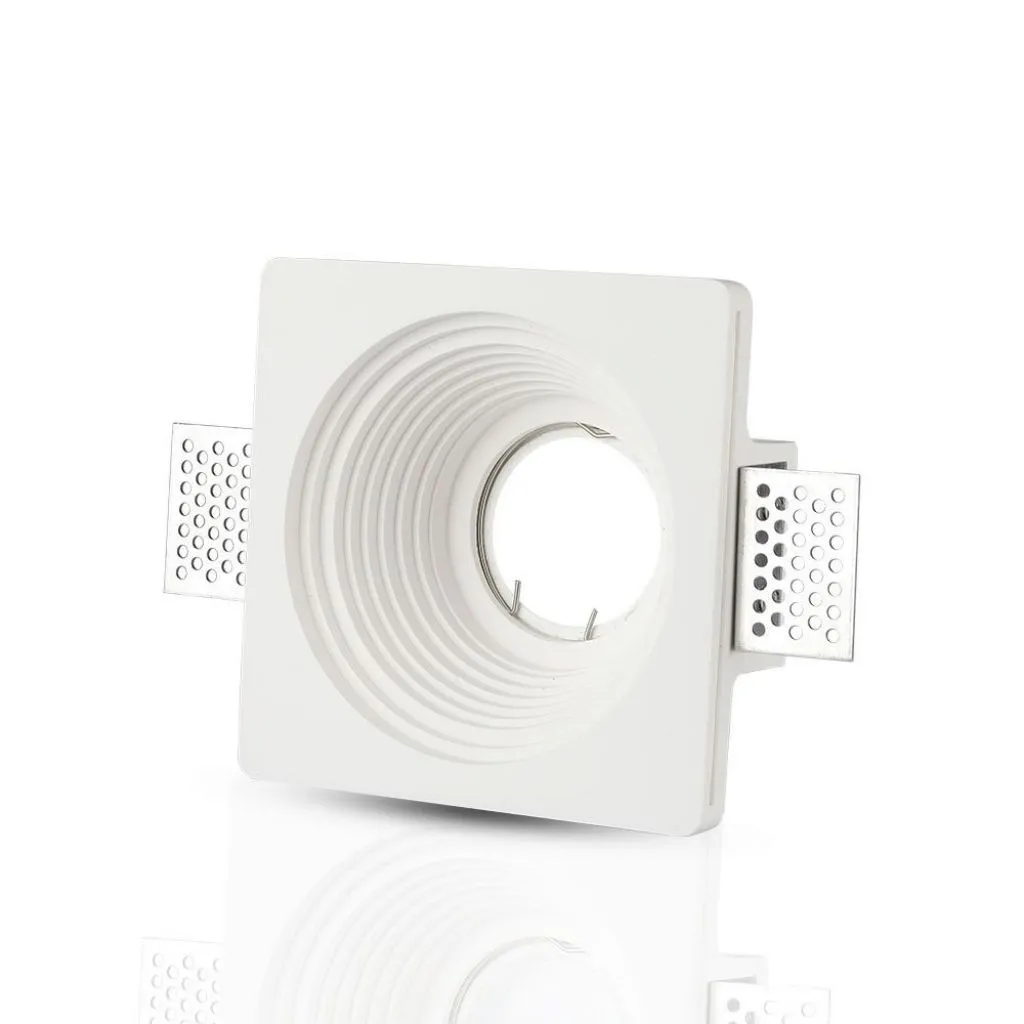 V-TAC Portafaretto LED da Incasso Rotondo GU10 e GU5.3 (MR16) Corpo in Gesso Bianco - immagine 1