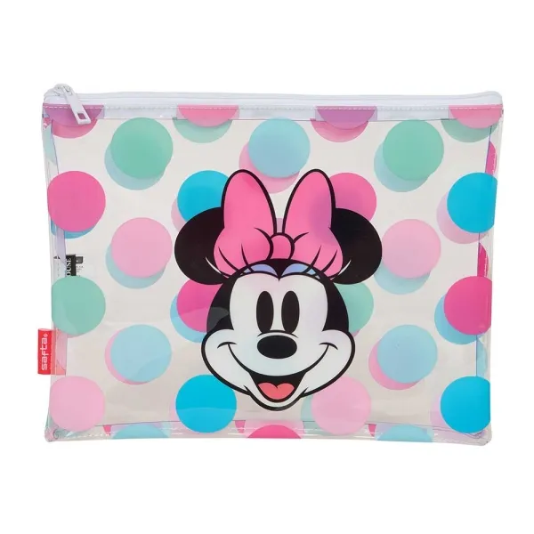 Borsa da spiaggia estiva Safta Minnie Mouse - Chiusura con cerniera - 2L - Leggera e resistente - Perfetta per la spiaggia - 300x230mm - Trasparente - immagine 1