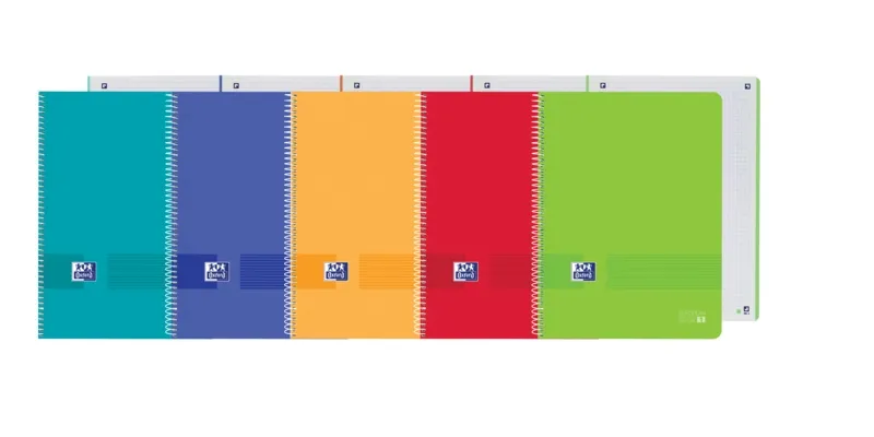Oxford Live&Go Europeanbook 1 Copertina in plastica A4+ 5x5 - Formato A4+ - 80 fogli - Colori assortiti - immagine 1