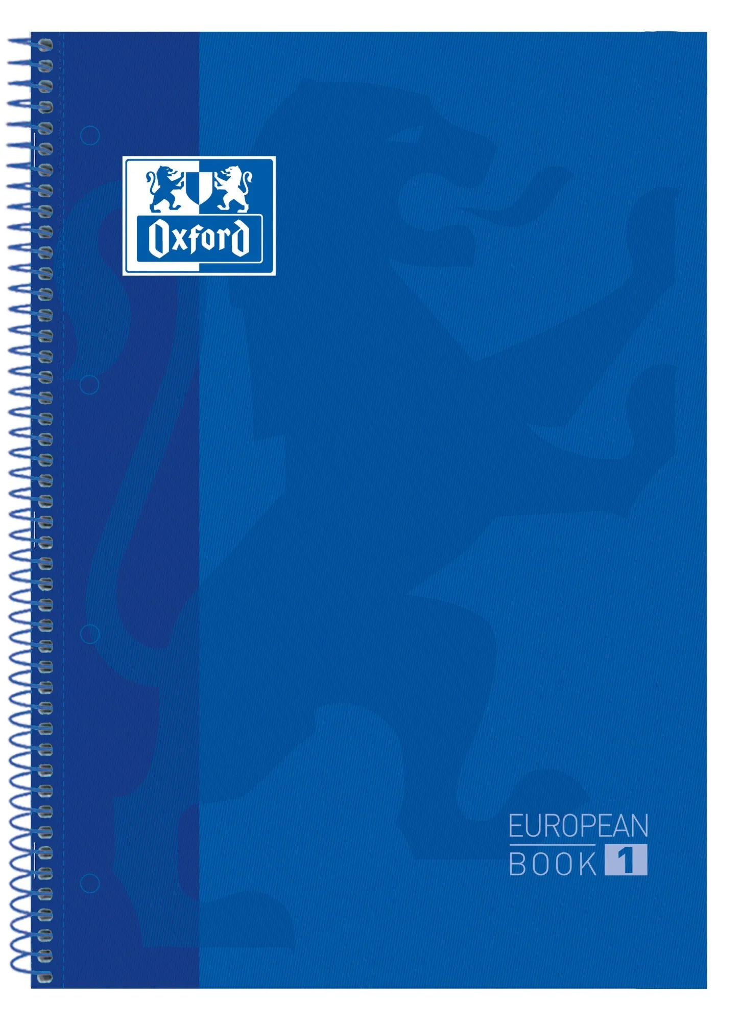 Oxford Europeanbook 1 Quaderno a Spirale Formato A4+ Griglia 5x5mm - 80 Fogli - Banda Colorata - Copertina Extra Rigida Lucida - Colore Blu Navy - immagine 1