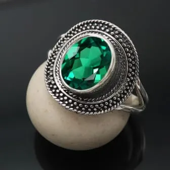 Smeraldo Anello placcato argento donna gioiello T1085AN28_74 (23.6) - immagine 2