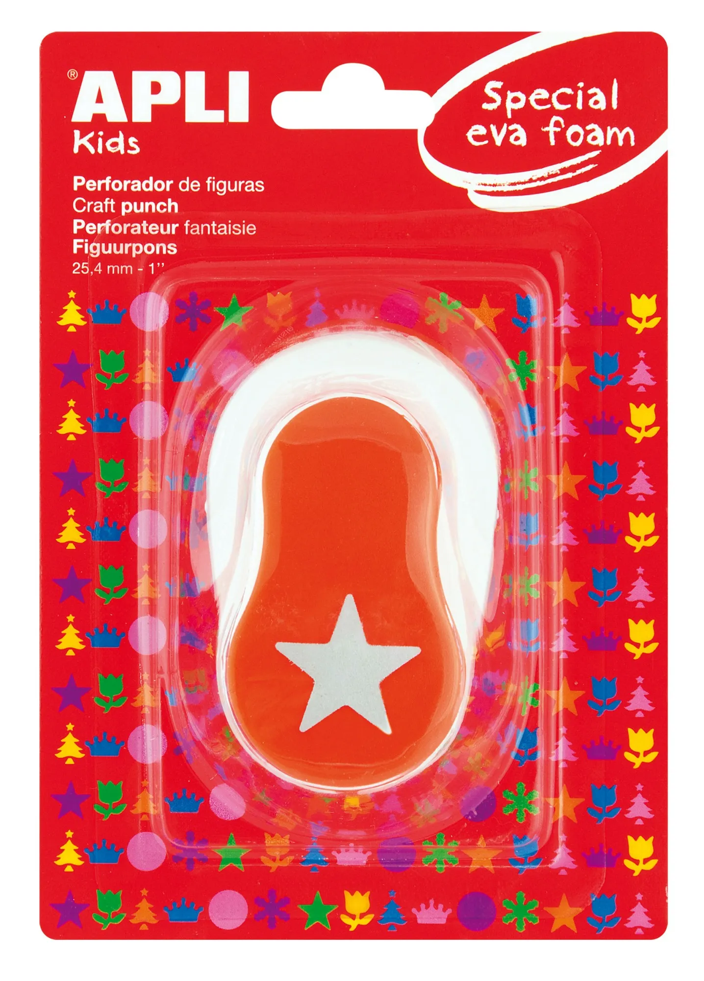 Perforatrice Apli Star Punch - Forma da 254 mm - Perfora carta cartone cartoncino e gomma EVA fino a 2 mm - Scomparto di facile apertura - Doppio utilizzo - Ideale per lavori creativi e decorazioni - Bianca - immagine 1